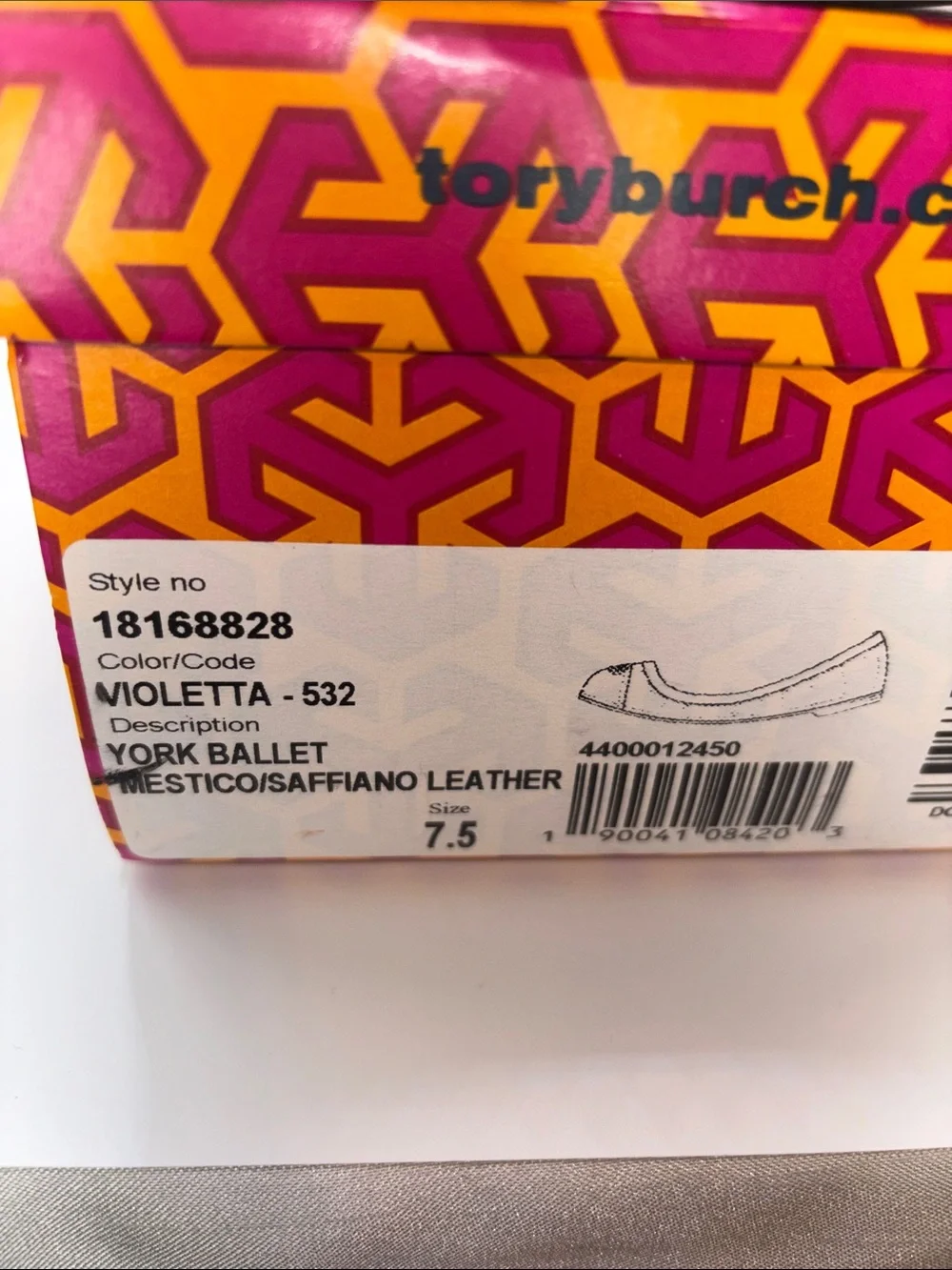 Tory Burch Violetta Leather Logo Ballet Flats